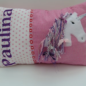 Cuddly pillow unicorn with name