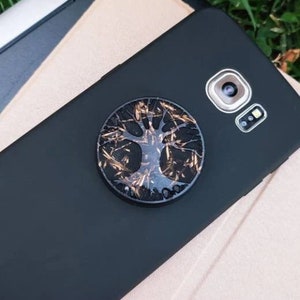 Orgonite® Cell phone Disc - EMF Balance & Protection - Shungite / Obsidian / Selenite / Quartz / Black Tourmaline / Copper - Tablet, Laptop