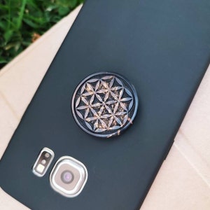 Orgonite Cell Phone Disc, 5G EMF Balance & Protection, Orgone with Shungite, Obsidian, Selenite, Crystal Quartz, Black Tourmaline, Gift Idea