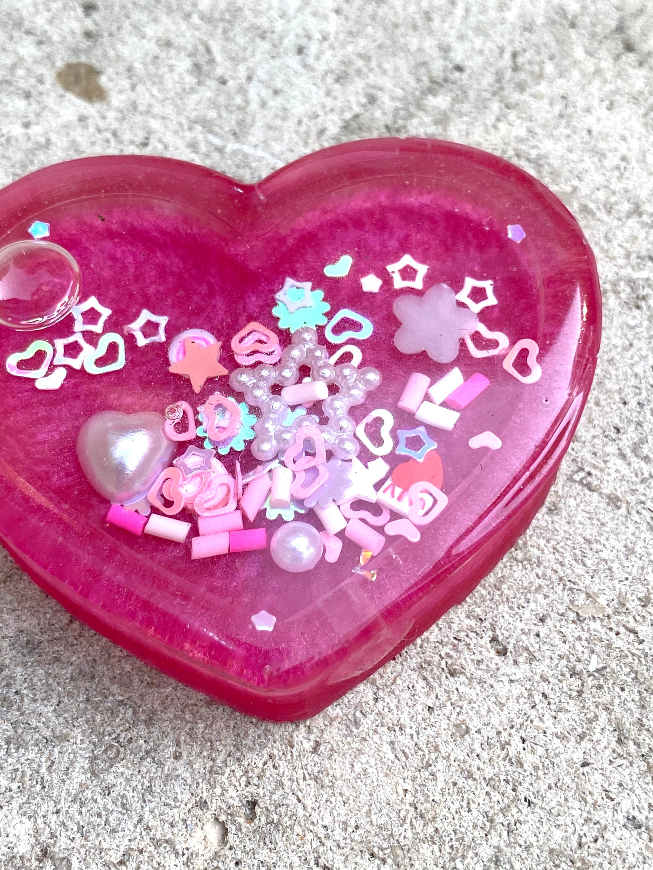 Heart Shakers Resin shakers Resin keychains Heart Etsy