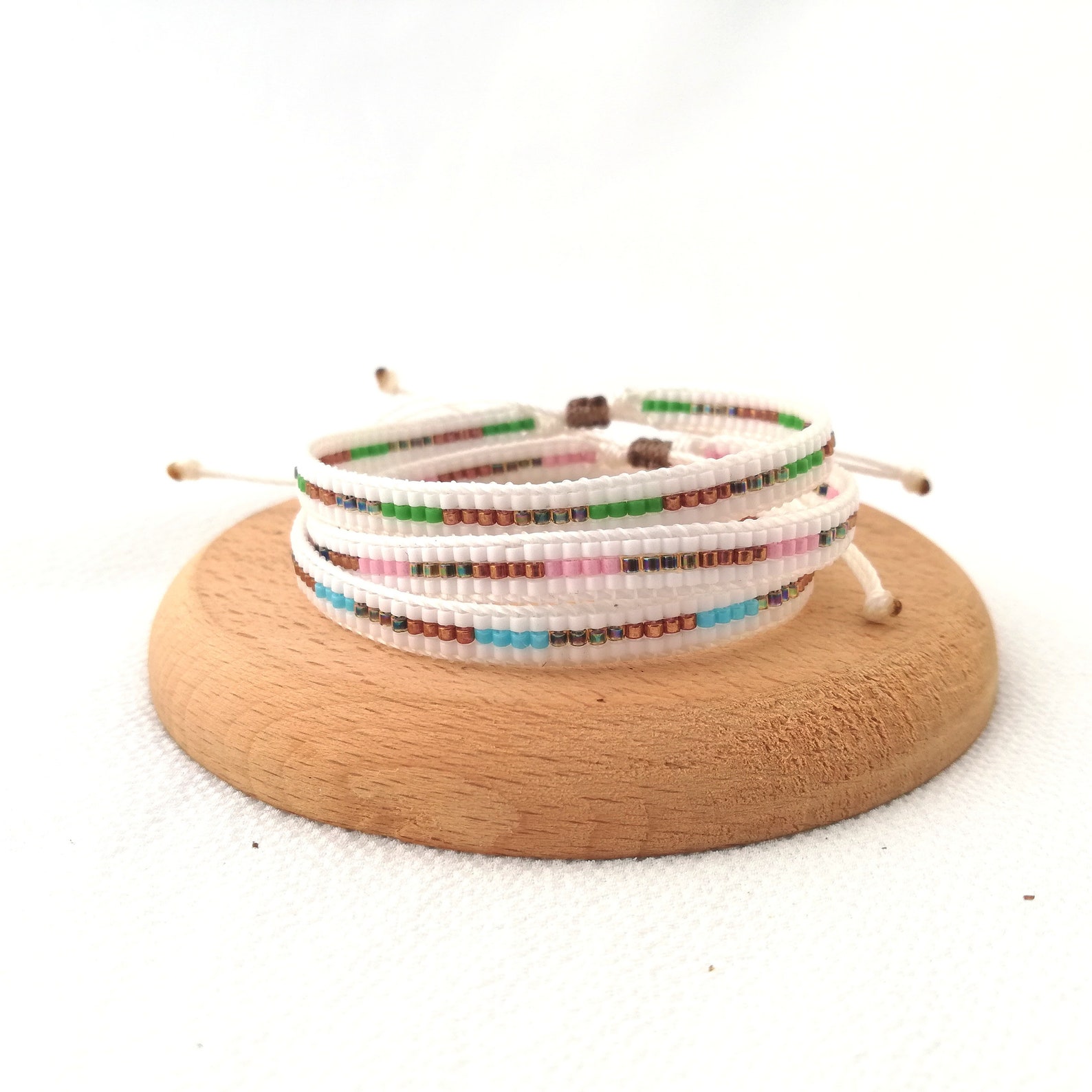Friendship Bracelets Loom Woven Miyuki Bead Bracelets Etsy