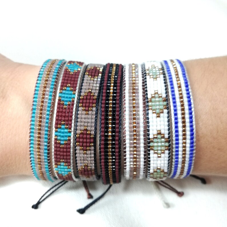 Flat Snake bracelet loom bead woven bracelet for women with Etsy