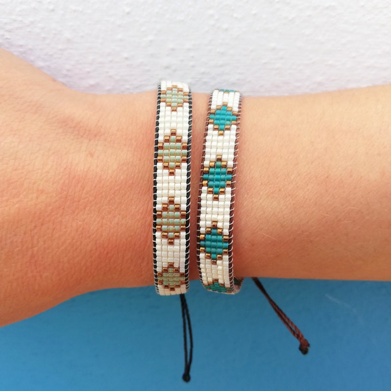 Flat Snake bracelet loom bead woven bracelet for women with Etsy