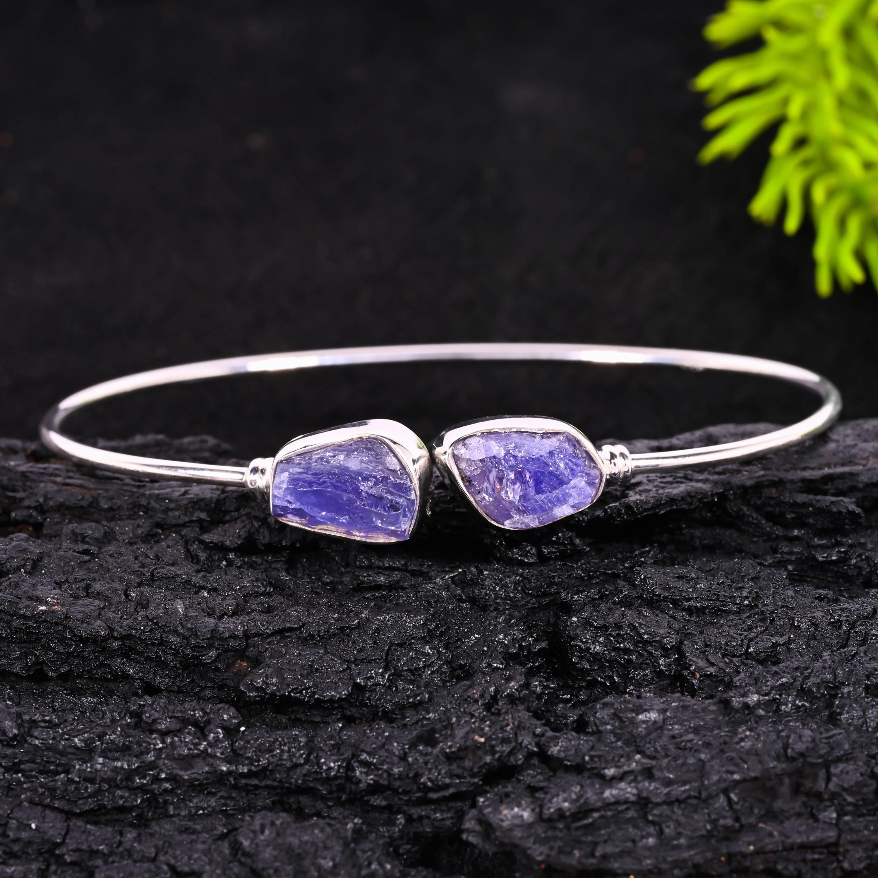 Slender Tanzanite Bangle - Sarah Hickey Jewellery