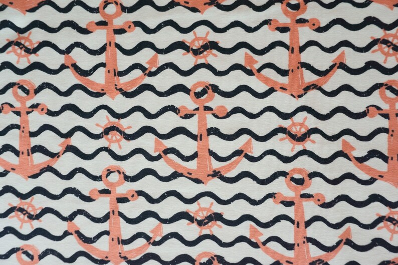 Jersey Sailor Scene Anker Navy / apricot Bild 2