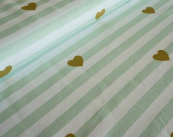 90 cm Rest Jersey Lovely Stripes mint - Ökotex 100