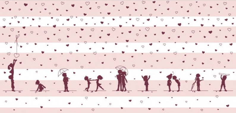 Silhouette Kinder rosa, Jersey Ökotex Digitaldruck Bild 1