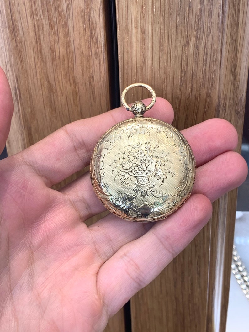 Antique 18k Gold Pocket Watch Etsy
