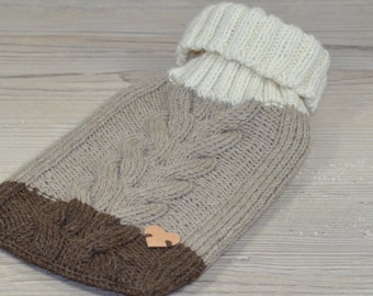 Hot water bottle *ny rustic* | 2 pcs. | knitted | Cable knit