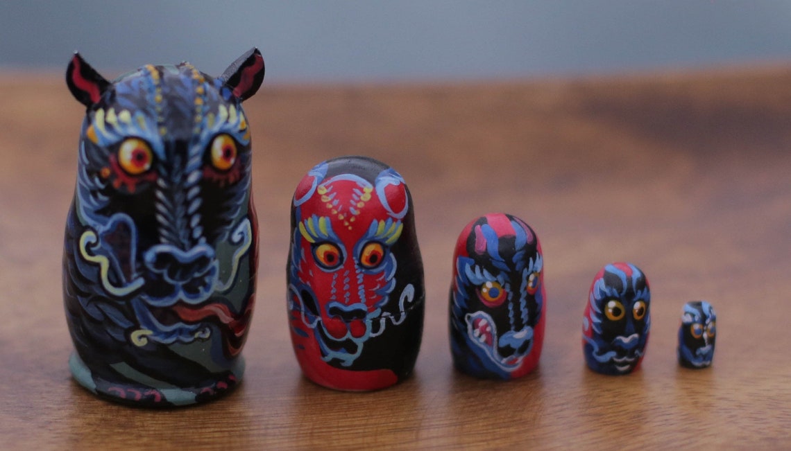 Matryoshka nesting doll russian doll Dragon Japanese Etsy