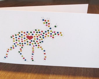 Folding card moose, 210 x 100 mm