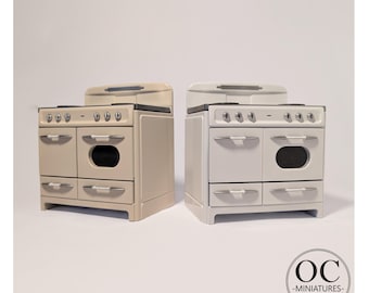 1940s Oven Stove Grill 1:12 - Dollhouse Miniature Furniture for Retro kitchen - Dolls House