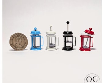 1:12 Dollhouse Cafatiere French Press Coffee Maker - Miniature Dollhouse Furniture - Dolls House