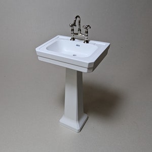1:12 Miniature Period Pedestal Sink - Vintage Dollhouse Model Furniture - Dolls House