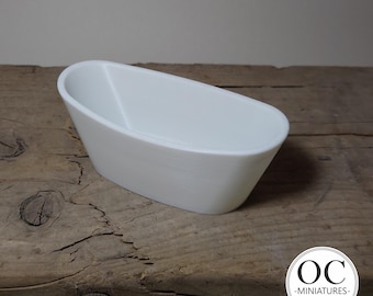 Mini Vasca Da Bagno In Miniatura Per Casa Delle Bambole, Scala 1:12, Plastica Bianca Con Pallina Blu, Accessorio Arredo