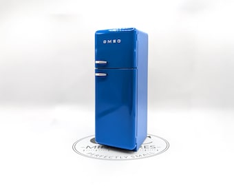1:12 Scale - Retro Smeg Refrigerator for Miniature DollHouse Kitchen
