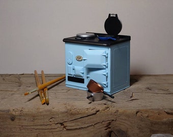 1:12 Scale Dollhouse Kitchen Miniature Aga Rangemaster oil fired stove traditional oven - Dolls House
