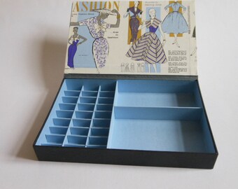 Spulenbox  "Fashion", Schachtel für Spulen und Nähutensilien, Entwurf der Schachtelmacherin, hübsches Geschenk, für Nähzubehör