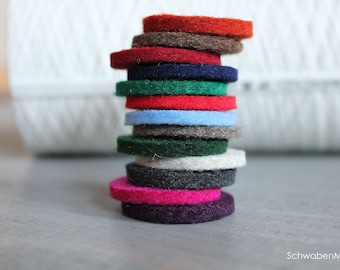 Felt circles made of pure wool felt,  (from 20 pices) Ø 34mm