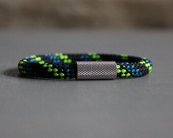 Bracelet made of TAU | vegan | black-green-blue | 1-fold