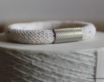 Bracelet made of recycled cotton ribbon