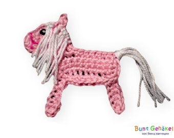 horse, crochet application, patch, pony, appliqué, animal application, horse application, girl's application