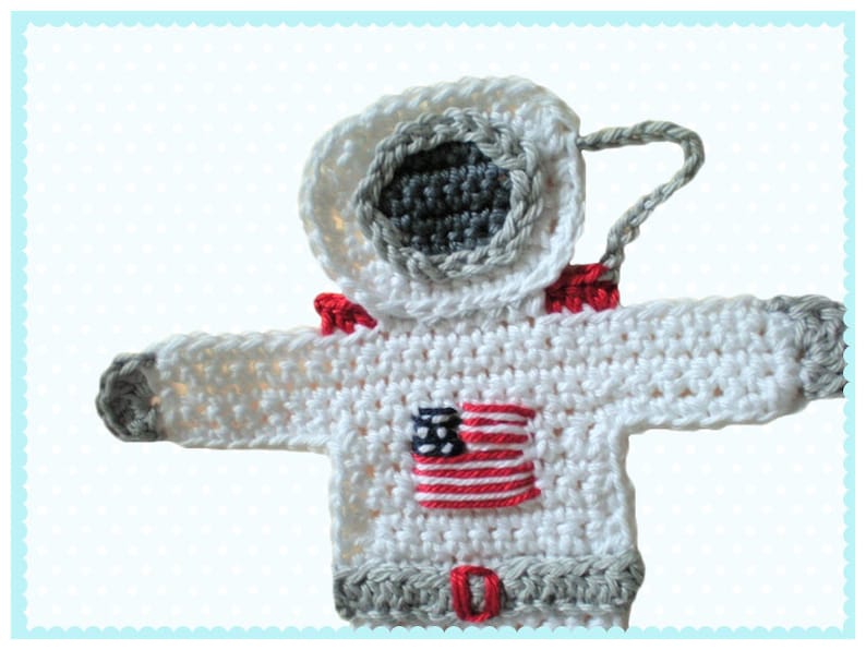 Astronaut crochet applique patch applique space travel crocheted astronaut crocheted image 4
