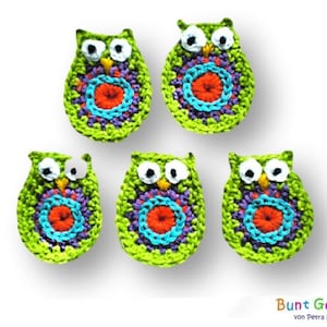 Owl, crochet applique, crocheted owl, applique, patch, crochet picture, crochet owl