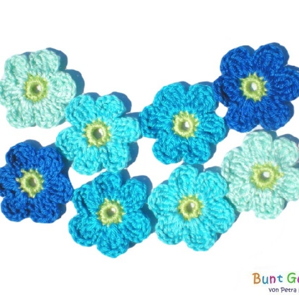 Crochet Flowers 4 cm crochet applications Patch flower applications