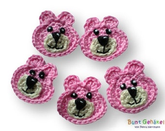 Bear Crochet Application Patch Bear Application Crocheted Bear Appliction Baby Application