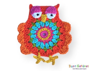 Crochet application large butne owl, patch