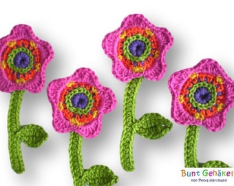 Crochet Flower Flower Crochet Application Patches Crochet Flowers Crocheted Flowers Crocheted Flowers