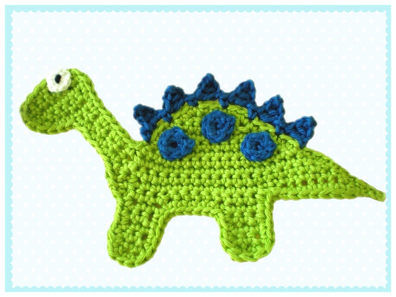 Dinosaur Dino crochet application, crocheted dinosaur, appliqué, patch, crochet picture, crochet dinosaur, crochet dinosaur image 4