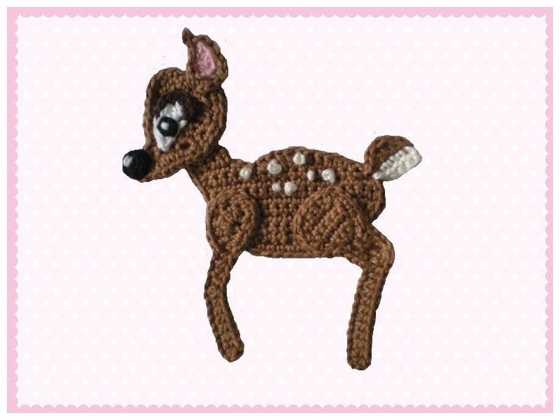 Fawn deer Bambi crochet applique patch image 4