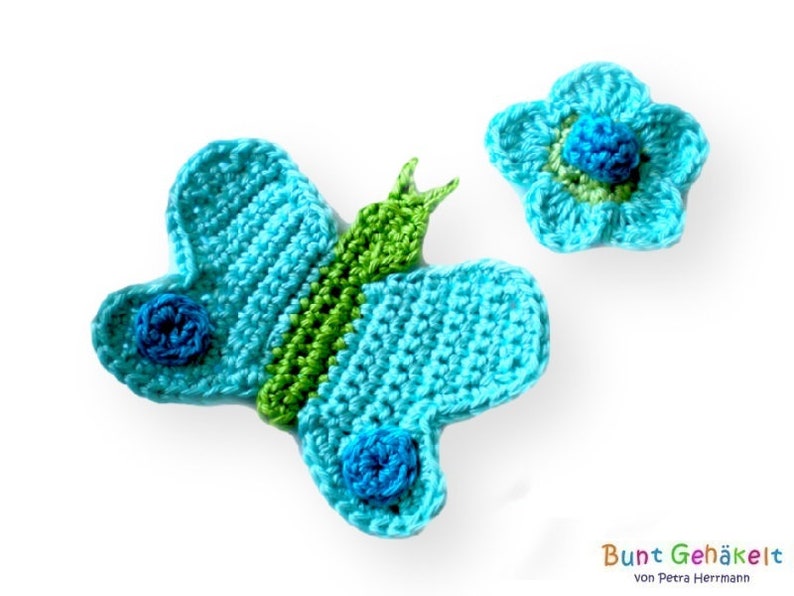 butterfly, crochet application, patch, appliqué, crochet pattern, crocheted appliqué, crocheted butterfly, crochet flower image 1