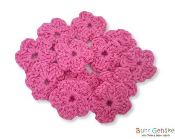 Crochet flowers mini 2,5 cm, crochet application, patch, appliqué, flowers, scattering flowers, crochet picture