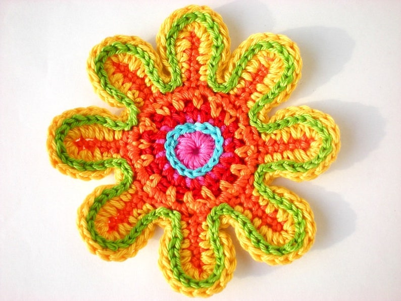 Flower crochet applique crochet flower image 3