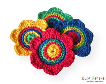 Crochet flowers 6 cm Crochet applications Patches