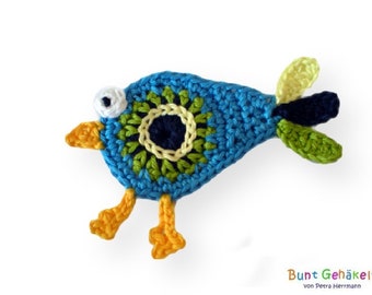 bird, crochet appliqué, crochet bird, appliqué, patch, crochet picture, crochet bird