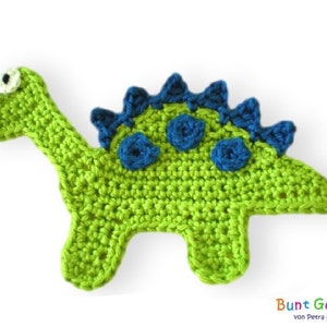 Dinosaur Dino crochet application, crocheted dinosaur, appliqué, patch, crochet picture, crochet dinosaur, crochet dinosaur image 1