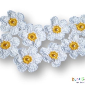 Crochet flowers 4 cm Flowers crochet applique applique patch crochet picture image 2