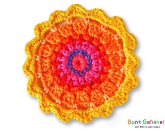 Rosette - Crochet applique patch crochet flower flower applique