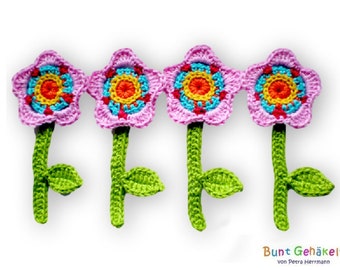 Flower Crochet Application Patch Bluemchen Application