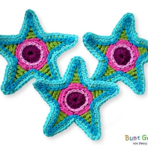 Crochet star star crochet applique patch crocheted star