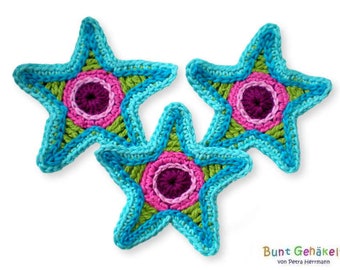 Crochet star star crochet applique patch crocheted star