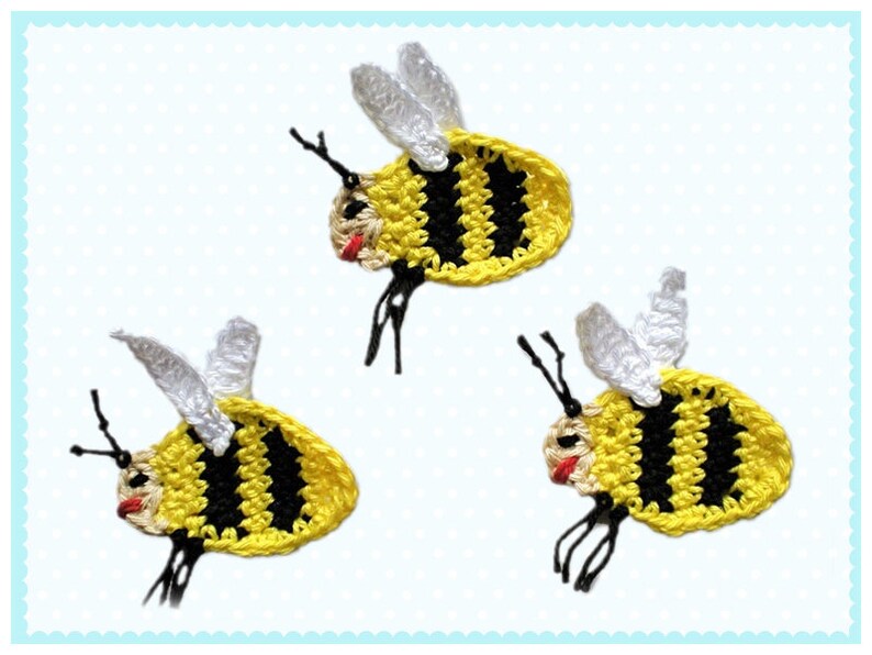 Goldener Pailletten Aufnäher Krone Biene - Stickerei Applikation Zum Aufnähen