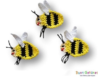 Bee, crochet application, patch, application, crochet picture,