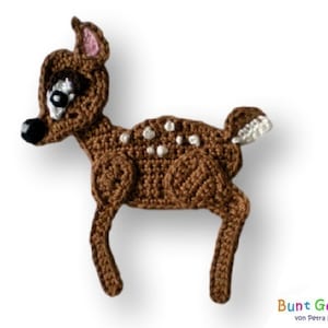 Fawn deer Bambi crochet applique patch image 1