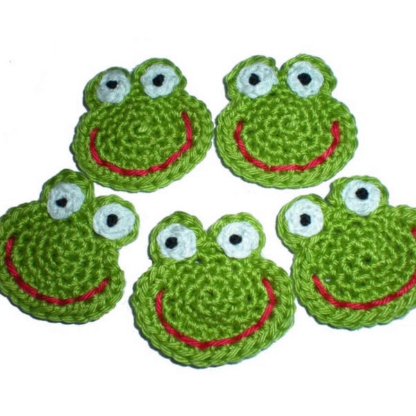 Frosch - Mini - Häkelapplikation - Aufnäher