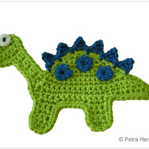 Dinosaur Dino crochet application, crocheted dinosaur, appliqué, patch, crochet picture, crochet dinosaur, crochet dinosaur image 3